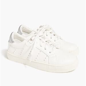 Crewcuts white lavender lace up sneakers